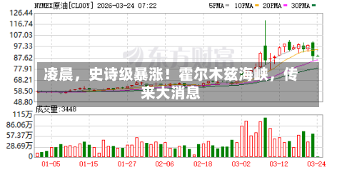 凌晨，史诗级暴涨！霍尔木兹海峡，传来大消息
